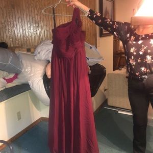 Cranberry Maroon Alfred Angelo  Bridesmaid Dress